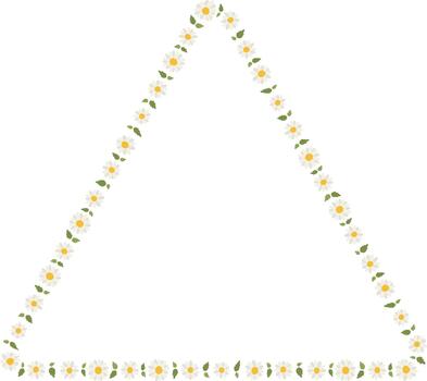 Tiny daisy triangle frame vector