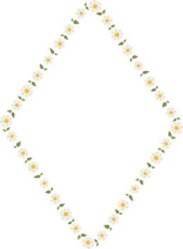 Tiny daisy rhombus frame vector