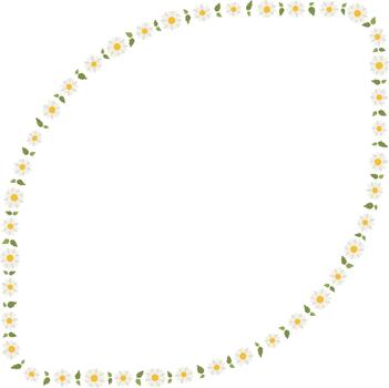 Tiny daisy leaf frame vector