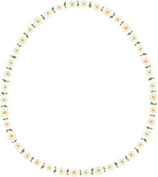 Tiny daisy egg shape frame vector