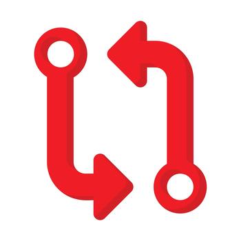 rojo git Halar solicitud icono para desarrollador código revisión y software sincronizar vector
