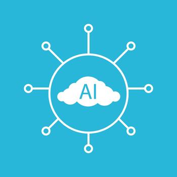 artificial inteligencia nube red icono con conectado nodos representando nube informática tecnología vector