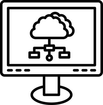 icono de computación en la nube vector
