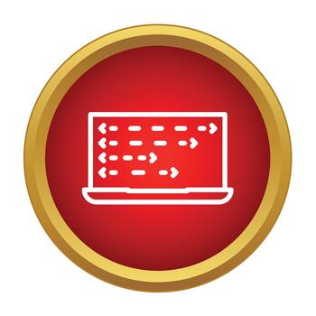 Laptop displaying code lines programming software development icon vector