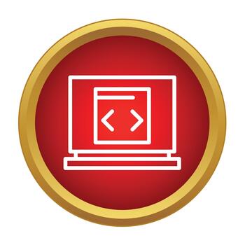 ordenador portátil demostración código desarrollo programación software icono vector