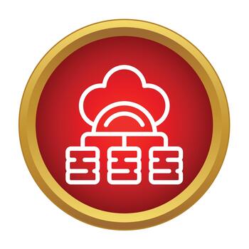 Cloud data storage computing network server hosting icon vector