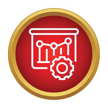 Data analysis processing strategy workflow icon vector