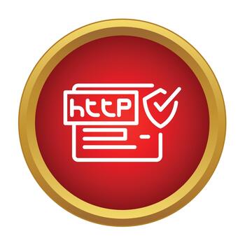 Http protocol security shield protecting website data vector