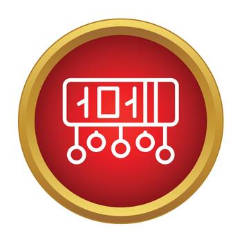 Binary code algorithm icon representing data processing and logic vector