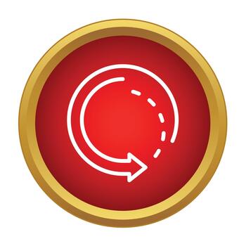 Red process loop button with loading icon vector