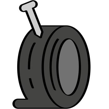 Flat Tire Solid illustration vector