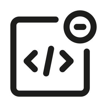 Programming script icon. This professional programming script outline icon features a sleek design representing technical code. vector
