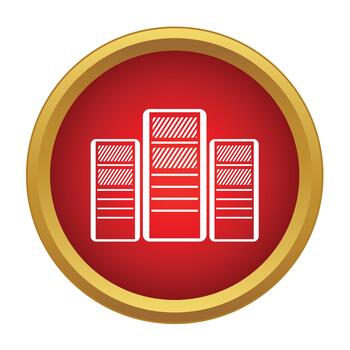 Server racks representing hosting and data processing technology vector