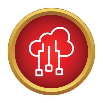 Cloud data storage network computing server icon vector