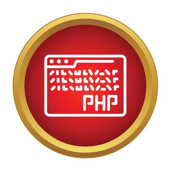 Php programming code on web browser icon vector
