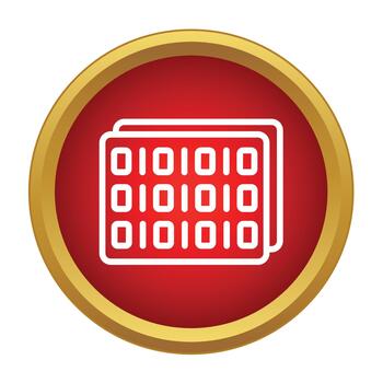 Binary code data processing digital information storage icon vector