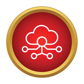 Cloud computing network connecting data sharing services vector