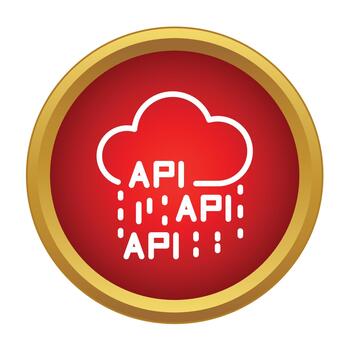 Cloud computing api delivering data raining icon vector