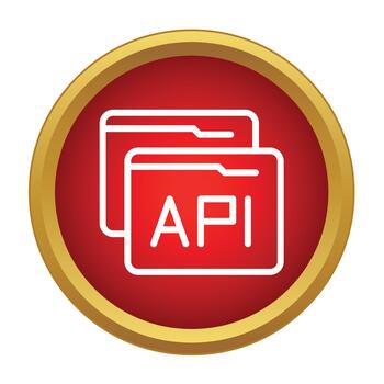 api carpetas icono representando software desarrollo interfaz vector