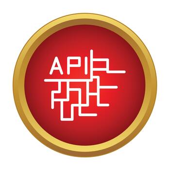 api tecnología interfaz icono para web desarrollo vector