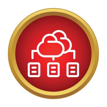 Cloud computing network distributing data to multiple servers vector