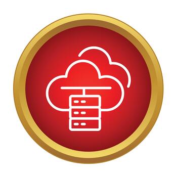 Cloud computing server icon representing data storage vector