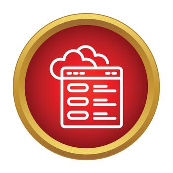 Cloud computing data storage web application icon vector