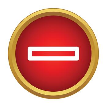 Removing item button icon showing decrease or negative vector