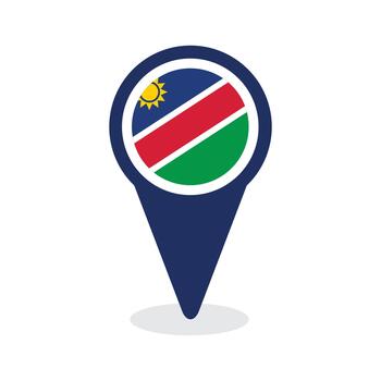 mapa puntero con Namibia bandera vector