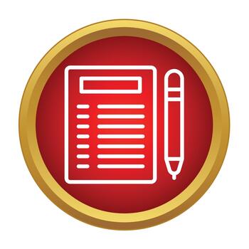 documento y bolígrafo icono Procesando datos o notas vector