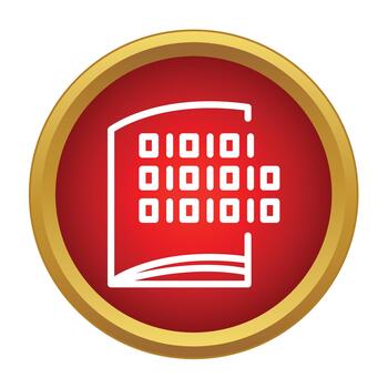 Digital book presenting binary code and data learning vector