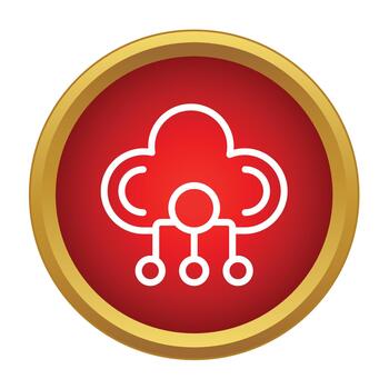Cloud computing network connecting data services icon vector