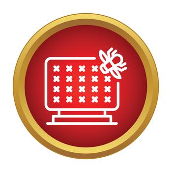 Computer bug icon representing system error and software debugging vector