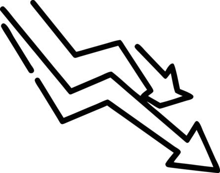 hacia abajo tendencia flechas icono disminución disminución vector