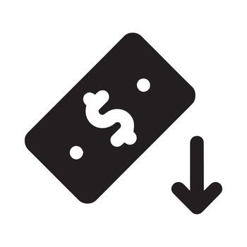 Money Decrease Icon Isolated on White vector