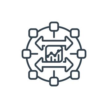 Rounded Monoline Sensor Data Marketplace vector
