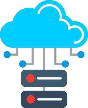 Cloud Database Unique Icon vector