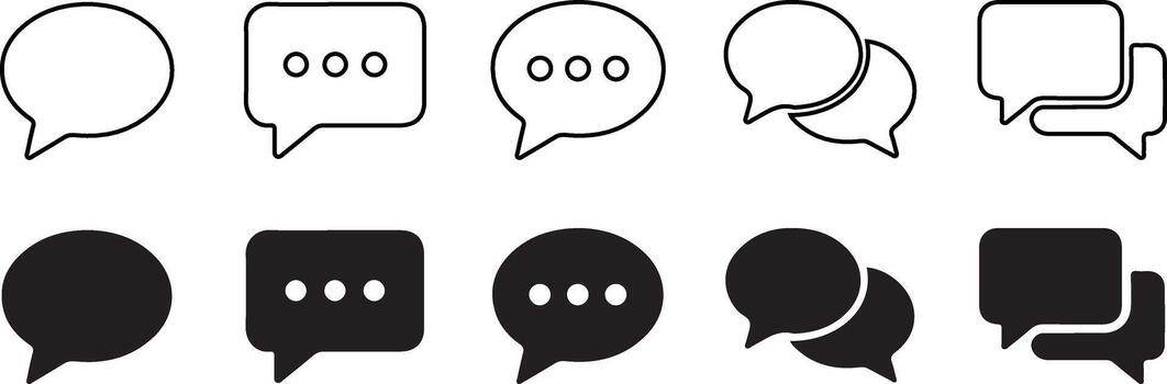 Speech bubbles icon set vector