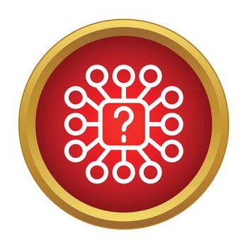 Problem solving question mark network flowchart icon vector