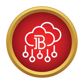 Bitcoin crypto cloud computing network technology concept vector