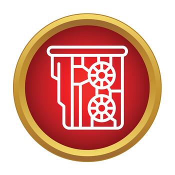 Graphic processing unit icon for computing technology vector