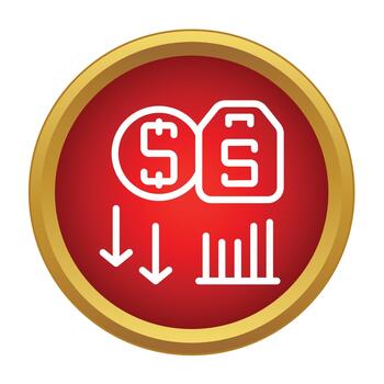 dólar moneda y precio etiqueta demostración económico disminución vector