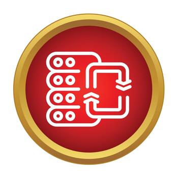 Server data synchronization database refresh icon button vector