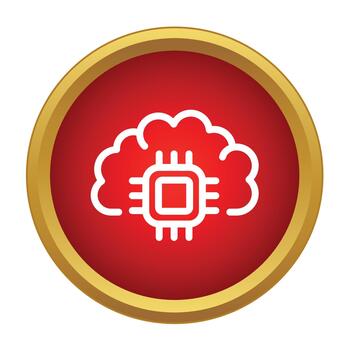 nube informática procesador icono representando datos tecnología vector