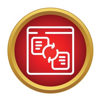 Browser syncing data update refresh red circle vector