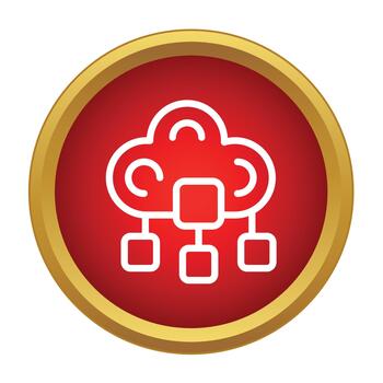 Cloud computing network icon connecting data servers vector