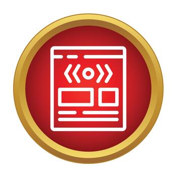 sitio web desarrollo codificación navegador interfaz rojo icono vector