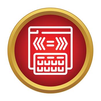 Coding program window with keyboard icon vector