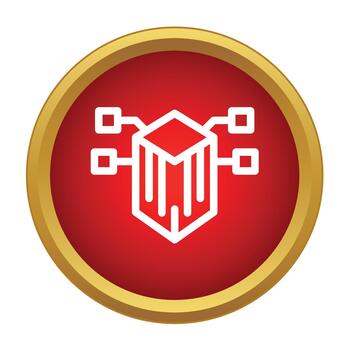 Data processing and cloud storage server icon vector