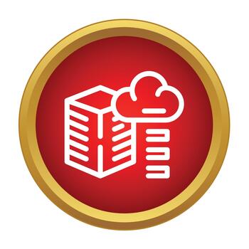 Cloud computing server icon synchronizing data vector